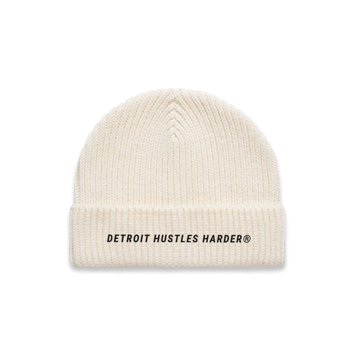 Detroit Hustles Harder® Gauge Embroidered Beanie