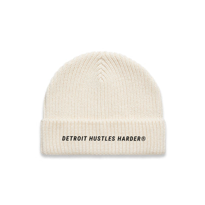 Detroit Hustles Harder® Gauge Embroidered Beanie