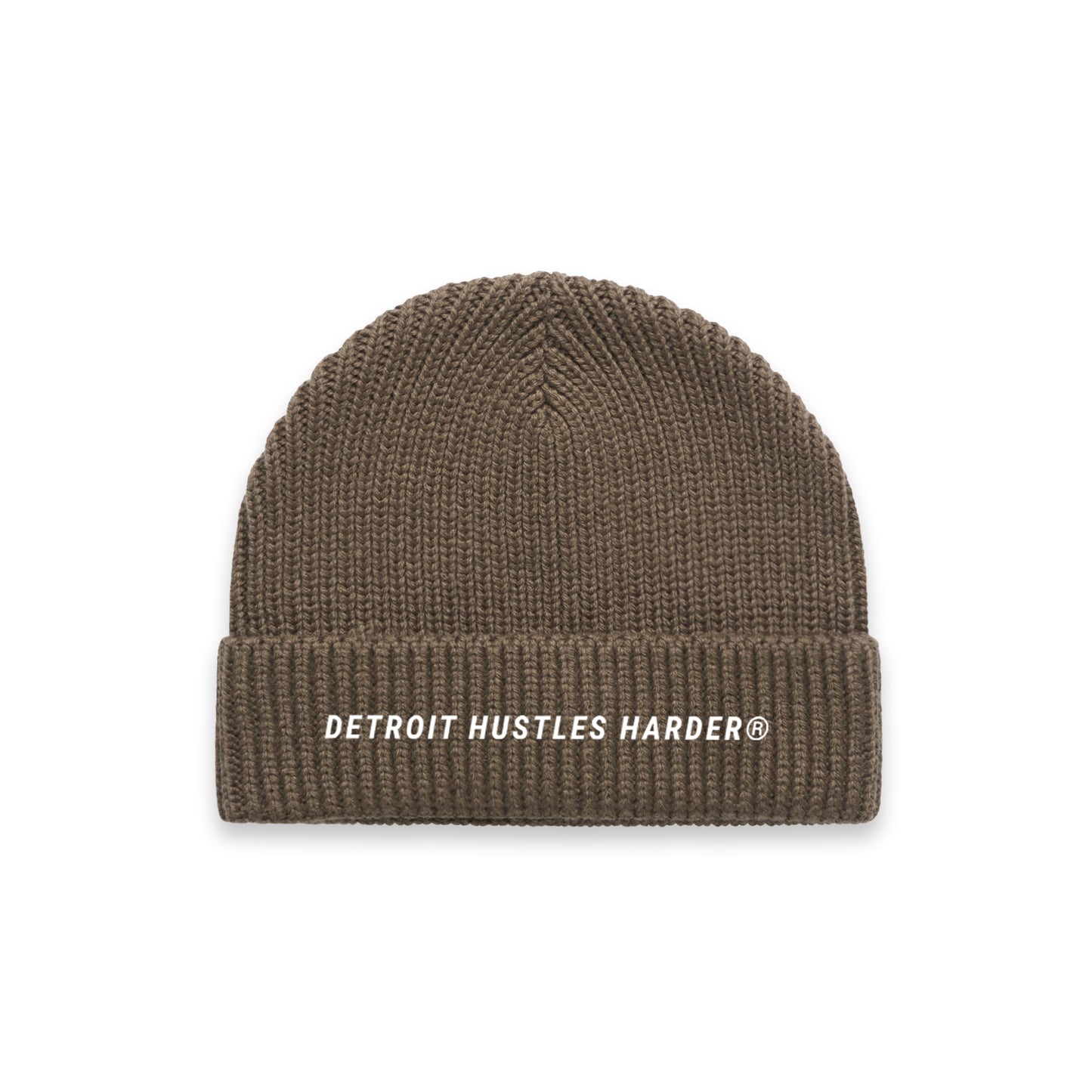 Detroit Hustles Harder® Gauge Embroidered Beanie