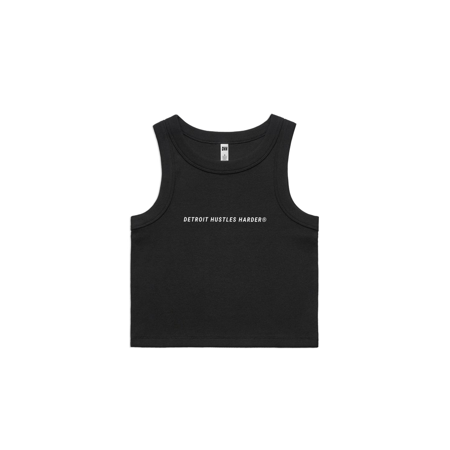 Women’s Micro Rib Detroit Hustles Harder Muscle Crop Tank