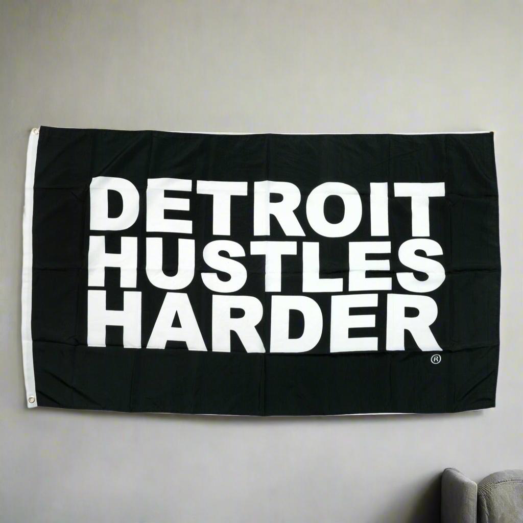 DETROIT HUSTLES HARDER® 3x5 Foot Flag