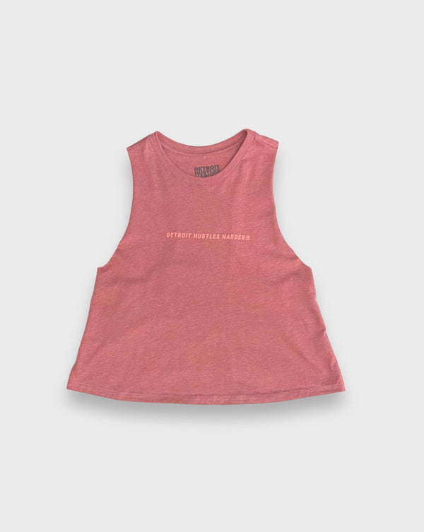 Typeset Logo Crop Racer Tank