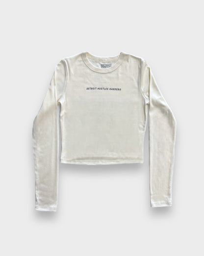 Typeset Logo Micro Ribbed Long Sleeve Baby Tee