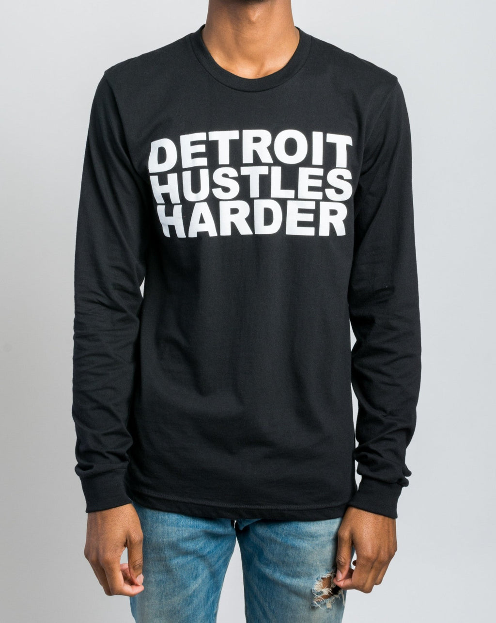 Long Sleeve Classic Logo, Long Sleeve, DETROIT HUSTLES HARDER® - DETROIT HUSTLES HARDER®
