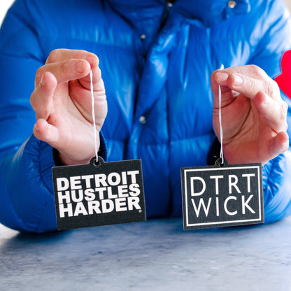DETROIT HUSTLES HARDER® AIR FRESHENER, AIR FRESHENER, Detroit Wick - DETROIT HUSTLES HARDER®